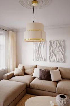 Hängeleuchte Glas Metall E27 50 cm breit H: max. 120 cm