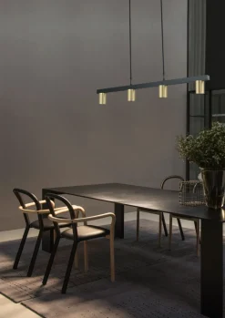 Hängeleuchte Gold Schwarz verstellbar Metall 4-flammig