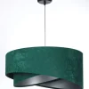 Hängeleuchte Grün Silber E27 rund Ø 50 cm Velours Optik