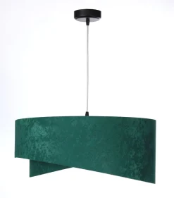 Hängeleuchte Grün Silber E27 rund Ø 50 cm Velours Optik