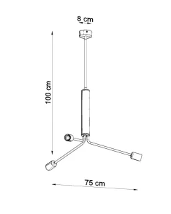 Hängeleuchte Hängelampe Metall 3-flammig E27 Schwarz