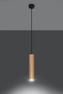 Hängeleuchte Holz Ø8cm schmal GU0 vielseitig BAYLEE