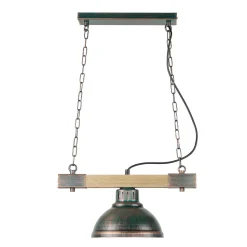 Hängeleuchte Holz Metall E27 in Kupfer Antik HAKON