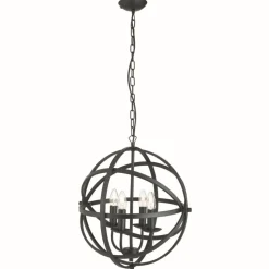 Hängeleuchte in Schwarz 4-flmg