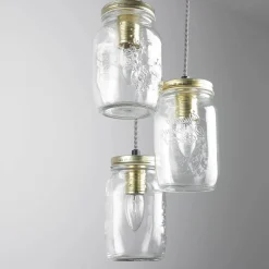 Hängeleuchte JARS in Messing 3-flmg