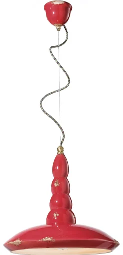 Hängeleuchte Keramik E27 D: 40 cm rund H: max. 137 cm