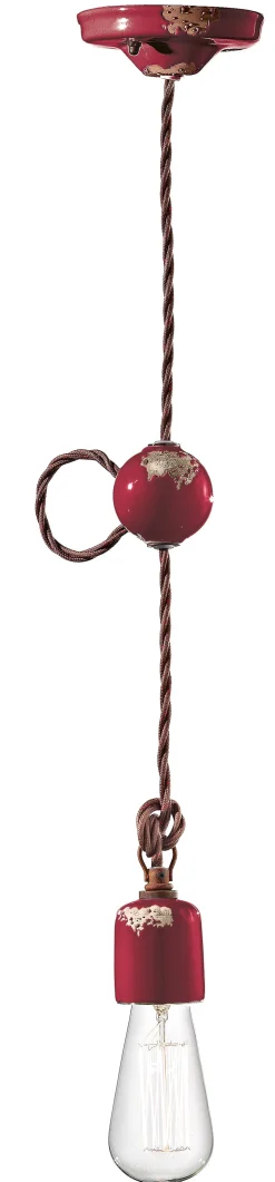 Hängeleuchte Keramik E27 H: max. 120 cm Vintage Handarbeit