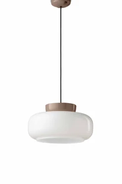 Hängeleuchte Keramik Glas rund D: 37 cm H: max. 140 cm