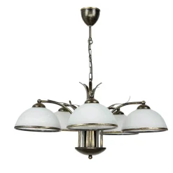 Hängeleuchte KORFU in Messing Antik 5-flmg