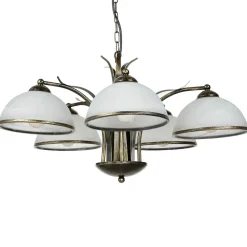 Hängeleuchte KORFU in Messing Antik 5-flmg