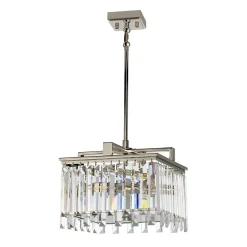 Hängeleuchte Kristall in Nickel Klar Art Déco