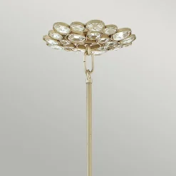 Hängeleuchte Kristall Metall in Blattsilber E27