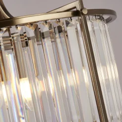 Hängeleuchte Kristall rund Ø 50 cm 2x E14 in Messing antik