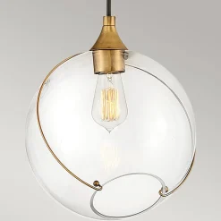 Hängeleuchte Kugel Metall Glas E27 D: 27,4 cm Vintage Design