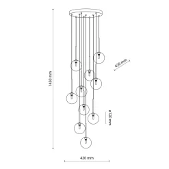 Hängeleuchte Kugel Metall Glas H: max. 145 cm verstellbar
