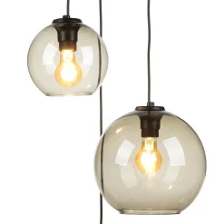 Hängeleuchte Kugel Schirm Glas T: max. 100cm 3x E27