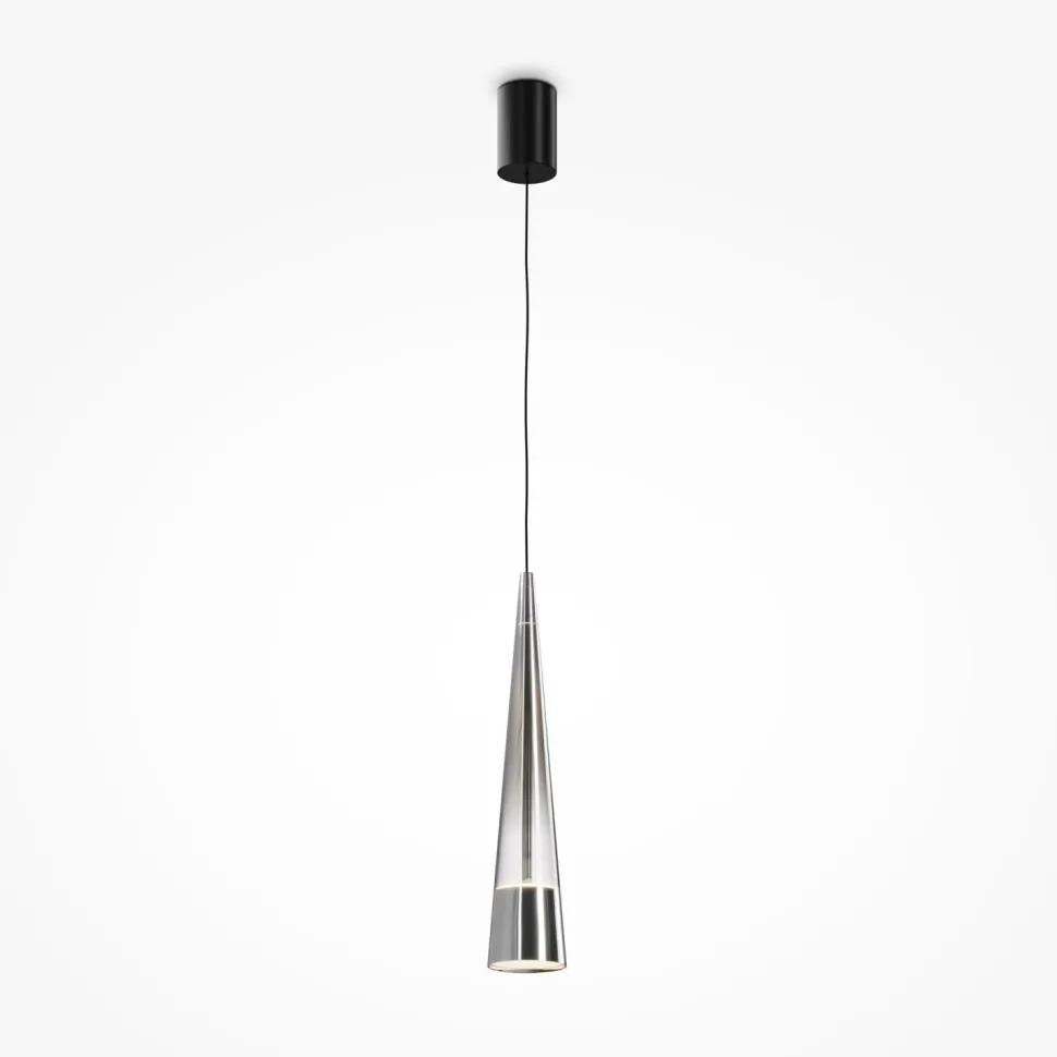 Hängeleuchte LED Metall Glas Up Down rund D: 8 cm Chrom