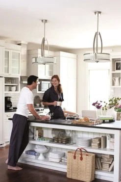 Hängeleuchte LOU Nickel Weiß Ø51cm Lampe Esstisch