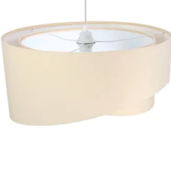 Hängeleuchte MADAN Creme Weiß rund Ø50cm