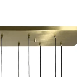 Hängeleuchte Messing massiv B: 80 cm in Bronze hell 6x E27