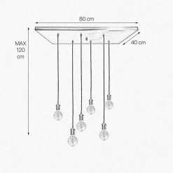 Hängeleuchte Messing massiv B: 80 cm in Bronze hell 6x E27
