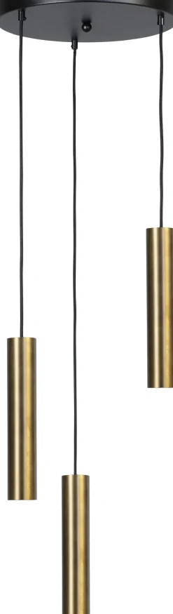 Hängeleuchte Messing Schwarz verstellbar GU10 Metall