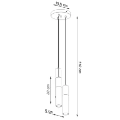 Hängeleuchte Metall Beton GU10 3-flammig Ø 20 cm