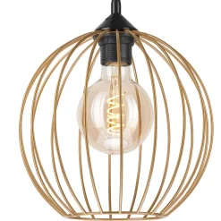 Hängeleuchte Metall Draht Ø 24 cm verstellbar Gold Retro E27