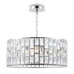 Hängeleuchte Metall E27 Ø 50 cm H: max. 47,5 cm Chrom