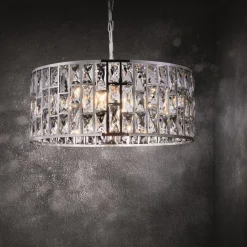 Hängeleuchte Metall E27 Ø 50 cm H: max. 47,5 cm Chrom