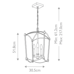 Hängeleuchte Metall E14 B: 30,5 cm H: max. 217 cm ZENOR