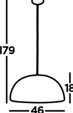 Hängeleuchte Metall E27 D: 45,5 cm in Schwarz Gold