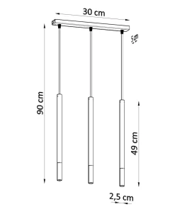 Hängeleuchte Metall 3-flammig Zylinder G9 Schwarz Kupfer