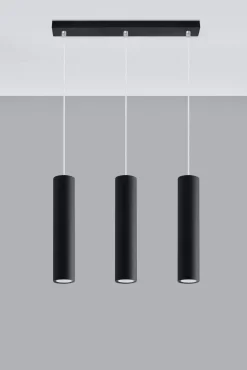 Hängeleuchte Metall 3-flammig GU10 B: 45 cm Schwarz