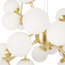 Hängeleuchte Metall Glas 65 cm breit H: max. 146,5 cm