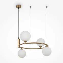 Hängeleuchte Metall Glas B: 39 cm H: max. 178 cm G9