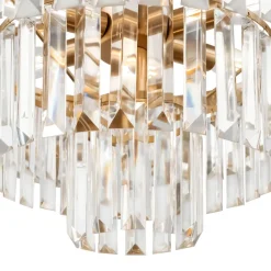 Hängeleuchte Metall Glas E14 rund D: 50 cm in Messing