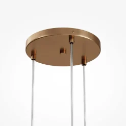 Hängeleuchte Metall Glas G9 rund D: 40 cm in Gold CORA