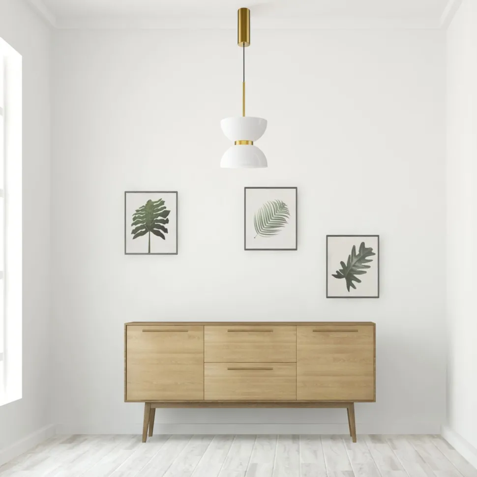 Hängeleuchte Metall Glas LED D: 22 cm H: max. 350 cm