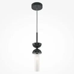 Hängeleuchte Metall Glas rund D: 10 cm H: max. 336,5 cm