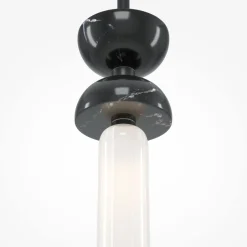 Hängeleuchte Metall Glas rund D: 10 cm H: max. 336,5 cm