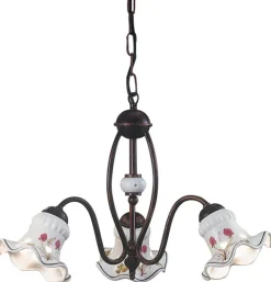 Hängeleuchte Metall Keramik E14 3-flammig Landhaus