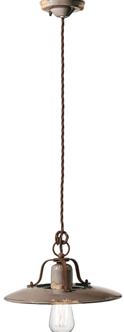 Hängeleuchte Metall Keramik rund D: 30 cm E27 NICOLA