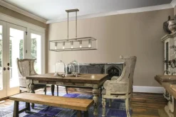 Hängeleuchte Metall länglich B: 90 cm in Silber-Gold E27