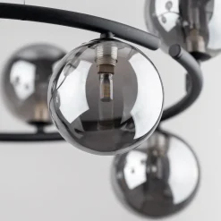 Hängeleuchte Metall Rauchglas G9 Ø 62 cm H: max. 140 cm