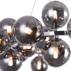 Hängeleuchte Metall Rauchglas G9 69 cm breit Modern