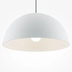 Hängeleuchte Metall rund D: 35 cm H: max. 320 cm Weiß