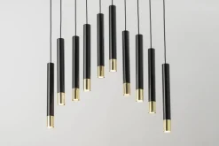 Hängeleuchte Metall Schwarz Gold Modern THEANO