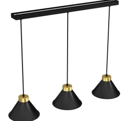 Hängeleuchte Metall Schwarz Gold 3-flammig E27 RIAN