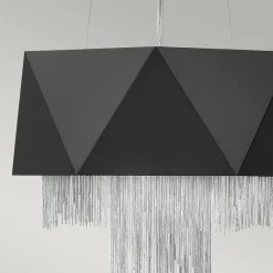 Hängeleuchte Metall Schwarz Silber Modern Design VENINA